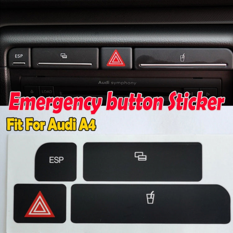 For Audi A4 Emergency/Double Flash Button Cup Holder Button Repair Sticker, Left-Hand Drive Only(With Card Box) - HoMEdemic™ 