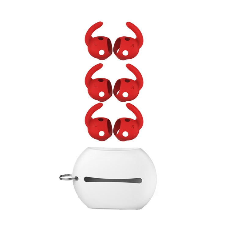 For Beats Studio Buds AhaStyle PT172 Earphone Silicone Ear Caps, Style: Earcap x 3+Case (Red) - HoMEdemic™ 