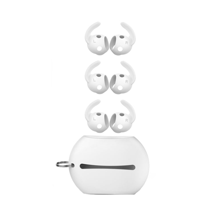 For Beats Studio Buds AhaStyle PT172 Earphone Silicone Ear Caps, Style: Earcap x 3+Case (White) - HoMEdemic™ 