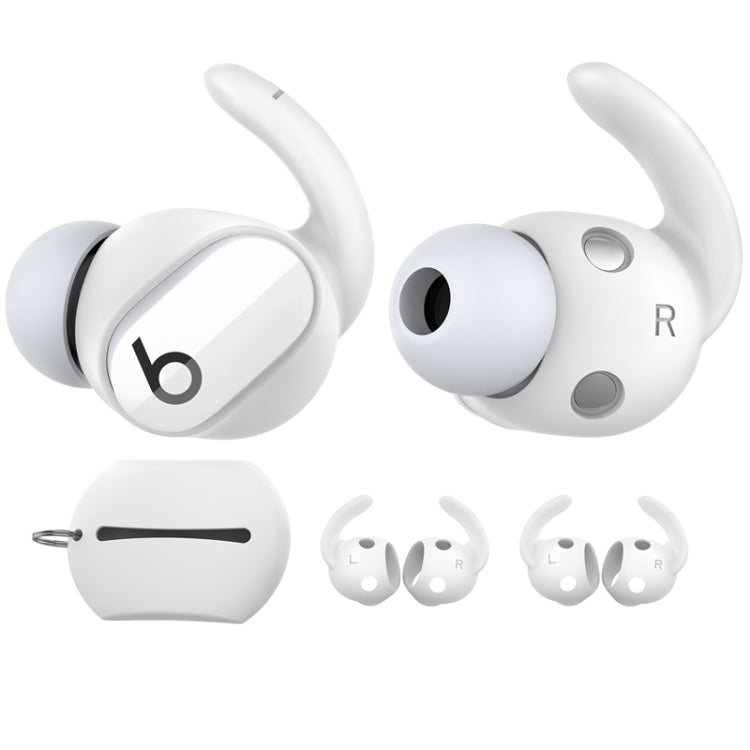 For Beats Studio Buds AhaStyle PT172 Earphone Silicone Ear Caps, Style: Earcap x 3+Case (White) - HoMEdemic™ 