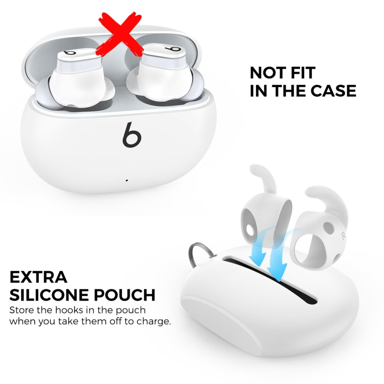 For Beats Studio Buds AhaStyle PT172 Earphone Silicone Ear Caps, Style: Earcap x 3+Case (White) - HoMEdemic™ 