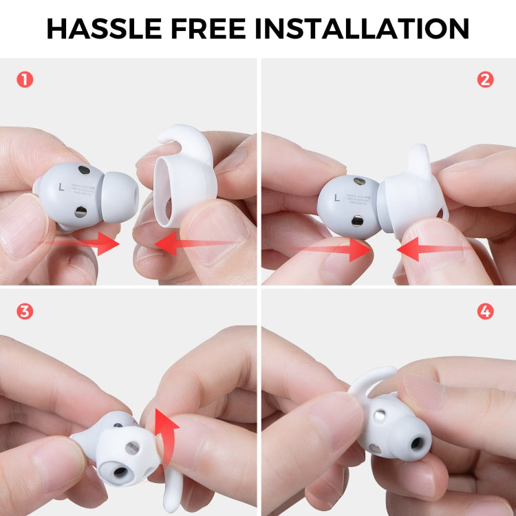 For Beats Studio Buds AhaStyle PT172 Earphone Silicone Ear Caps, Style: Earcap x 3+Case (White) - HoMEdemic™ 