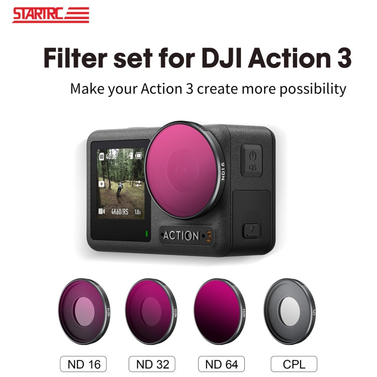 For DJI Action 3 STARTRC 4 in 1 ND16 + ND32 + ND64 + CPL Lens Filter - HoMEdemic™ 
