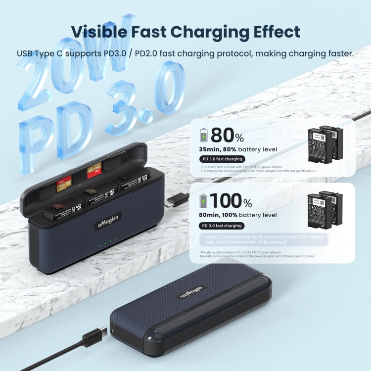 For DJI Action 4 / 3 aMagisn Fast Charge Charging Box Charger Sports Camera Accessories - HoMEdemic™ 