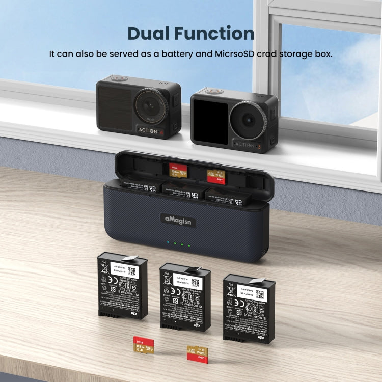 For DJI Action 4 / 3 aMagisn Fast Charge Charging Box Charger Sports Camera Accessories - HoMEdemic™ 