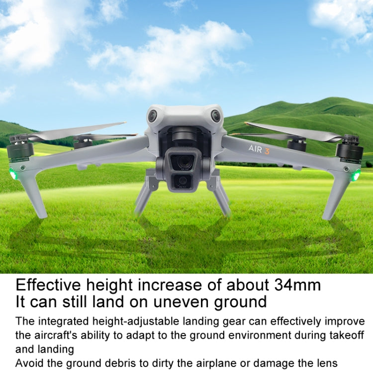 For DJI Air 3 Heightened Landing Gear Body Protection Fall and Crash Proof Folding Extension Kickstand(Gray) - HoMEdemic™ 