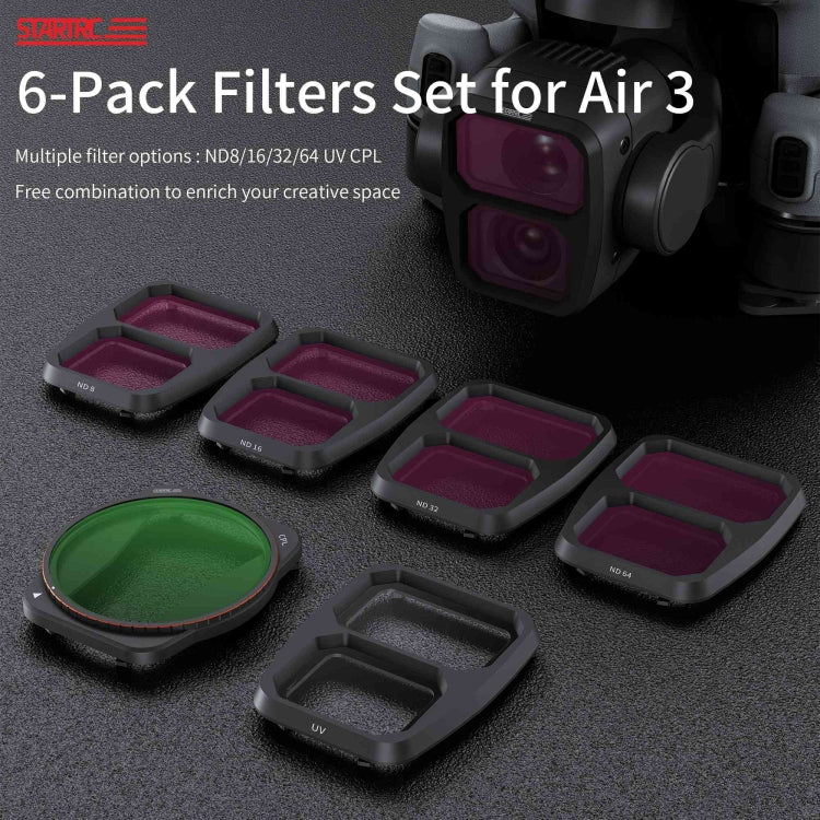 For DJI Air 3 STARTRC Drone Lens Filter, Lens:6 in 1 ND8/16/32/64 UV CPL - HoMEdemic™ 