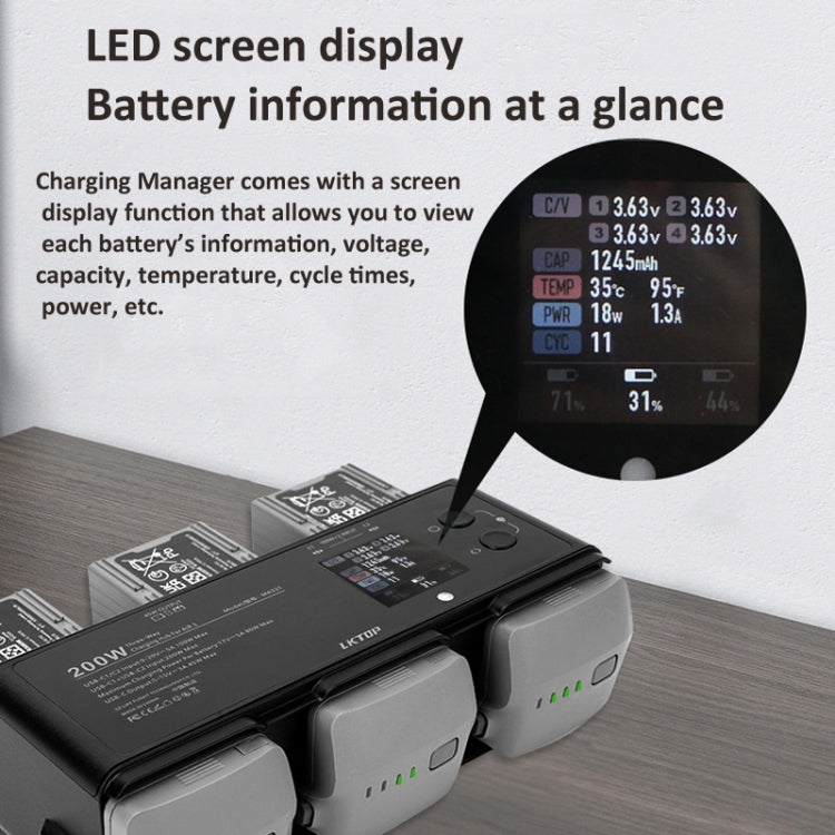 For DJI Air 3 Smart Flight Battery LKTOP 200W 3-Channel Charging Manager - HoMEdemic™ 