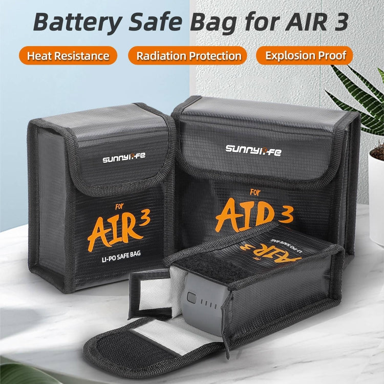 For DJI Air 3 Sunnylife Battery Explosion-proof Safe Bag Protective Li-Po Safe Bag For 2pcs Batteries - HoMEdemic™ 