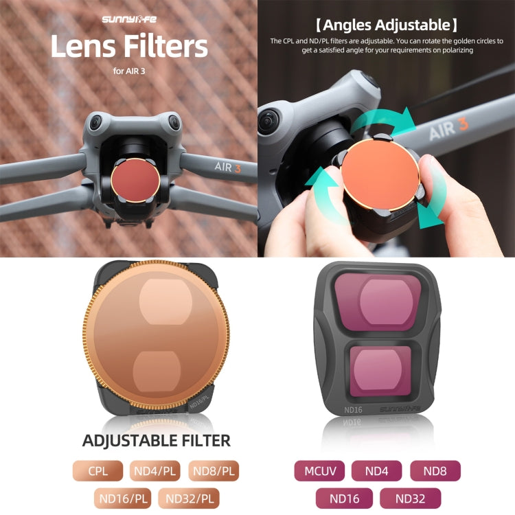 For DJI Air 3 Sunnylife Camera Lens Filter, Filter:ND32 - HoMEdemic™ 