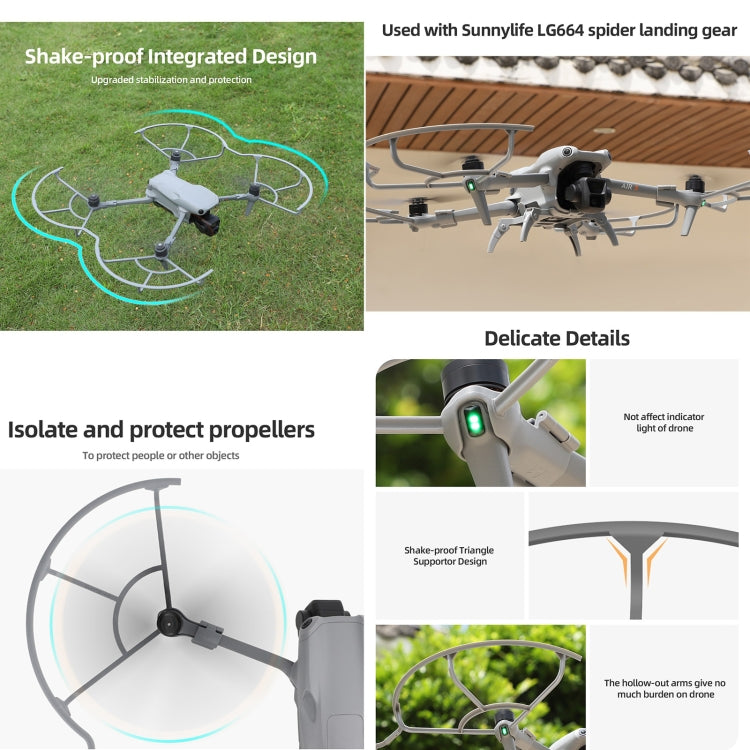For DJI Air 3 Sunnylife KC680 Drone Propeller Protective Guard Anti-collision Ring (Grey) - HoMEdemic™ 