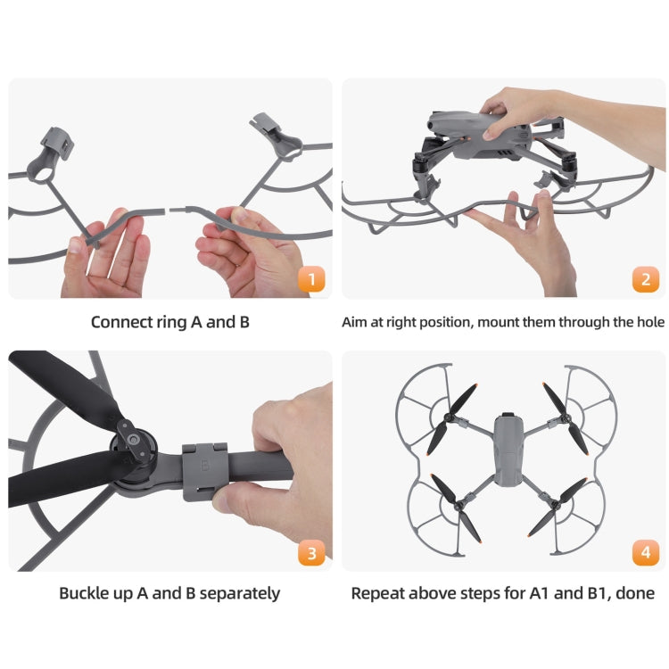 For DJI Air 3 Sunnylife KC680 Drone Propeller Protective Guard Anti-collision Ring (Grey) - HoMEdemic™ 