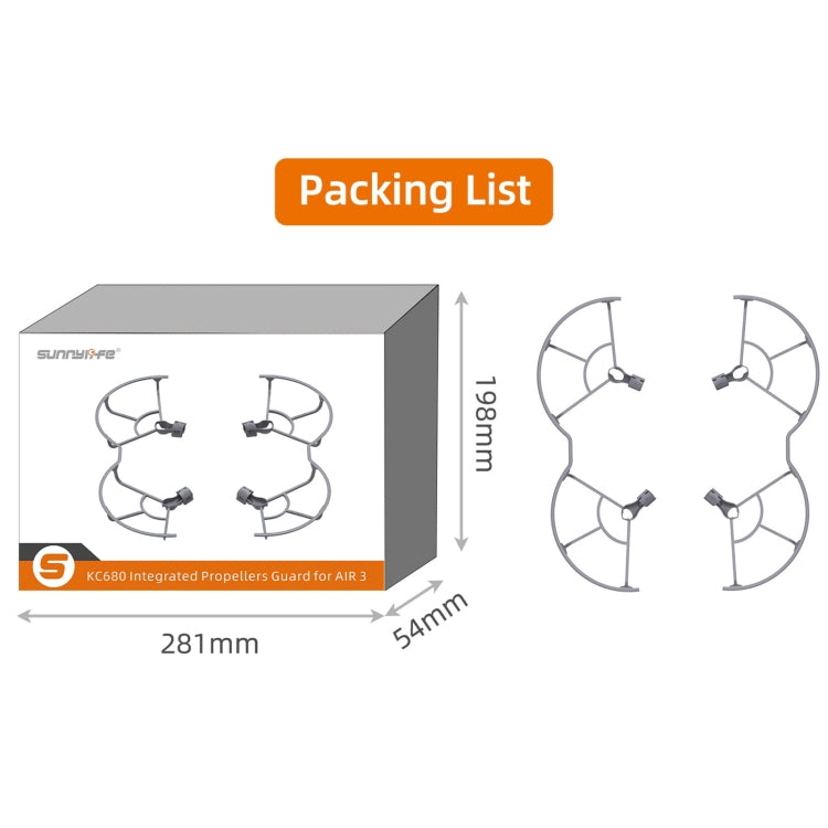 For DJI Air 3 Sunnylife KC680 Drone Propeller Protective Guard Anti-collision Ring (Grey) - HoMEdemic™ 