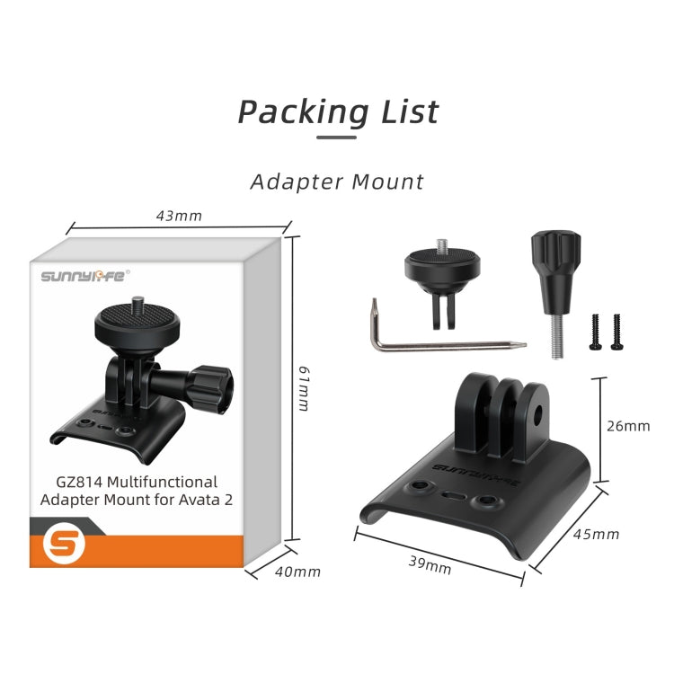 For DJI Avata 2 Sunnylife Action Camera Holder Mount Drone Light Bracket (Black) - HoMEdemic™ 