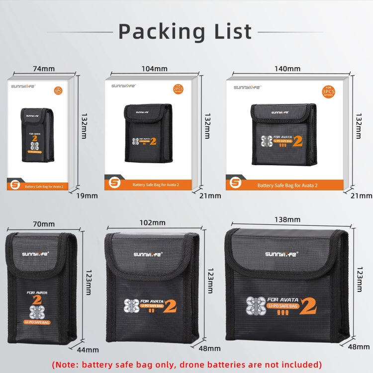 For DJI Avata 2 Sunnylife Battery Explosion-proof Safe Bag Protective Li-Po Safe Bag(For 3pcs Batteries) - HoMEdemic™ 