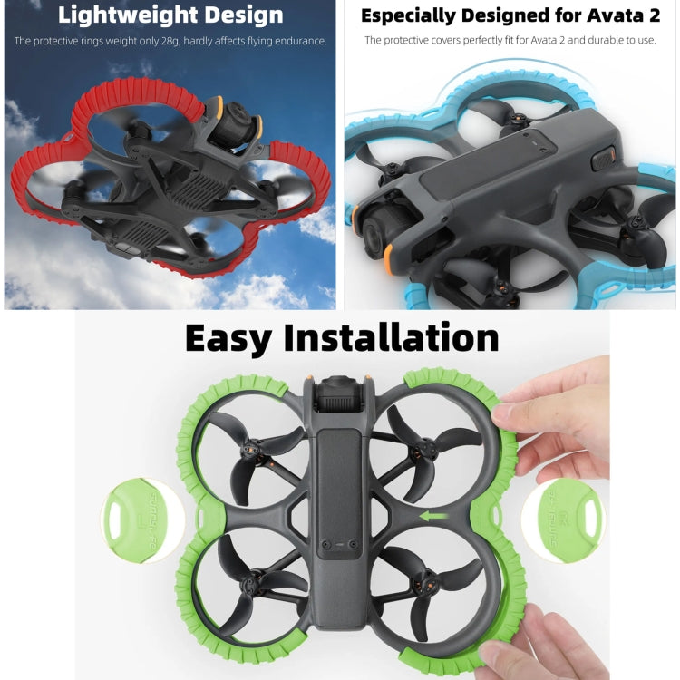 For DJI Avata 2 Sunnylife Drone Anti-Collision Protective Cover Propeller Ring Stripes(Red) - HoMEdemic™ 