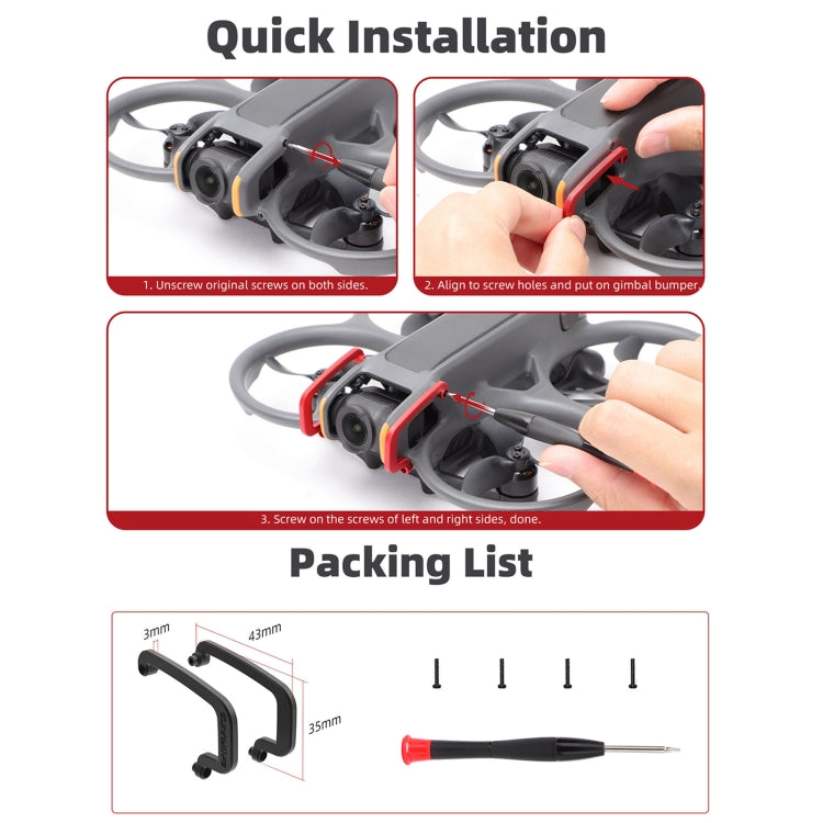 For DJI Avata 2 Sunnylife Gimbal Aluminum Anti-collision Bumper (Red) - HoMEdemic™ 