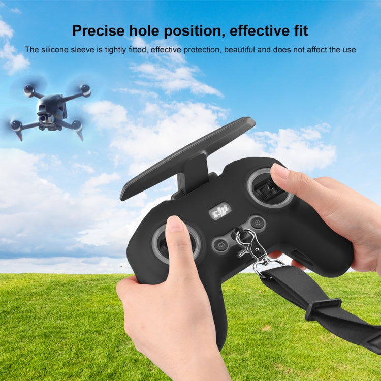 For DJI FPV Combo Remote Control PULUZ Silicone Protective Case with Neck Strap(Black) - HoMEdemic™ 