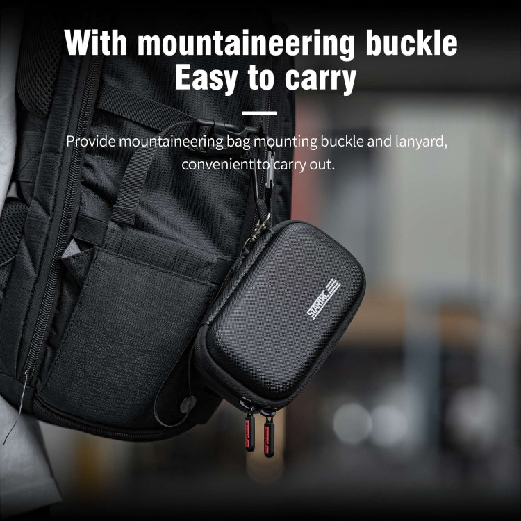 For DJI MIC 2 STARTRC Diamond Texture PU Portable Carry Case with Carabiner & Strap (Black) - HoMEdemic™ 