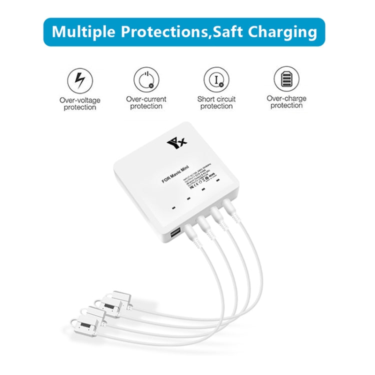 For DJI Mavic Mini Charger Battery USB 6 in 1 Hub Intelligent Battery Controller Charger, Plug Type:EU Plug - HoMEdemic™ 