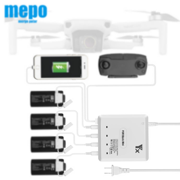 For DJI Mavic Mini Charger Battery USB 6 in 1 Hub Intelligent Battery Controller Charger, Plug Type:EU Plug - HoMEdemic™ 