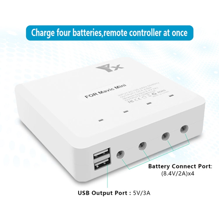 For DJI Mavic Mini Charger Battery USB 6 in 1 Hub Intelligent Battery Controller Charger, Plug Type:EU Plug - HoMEdemic™ 
