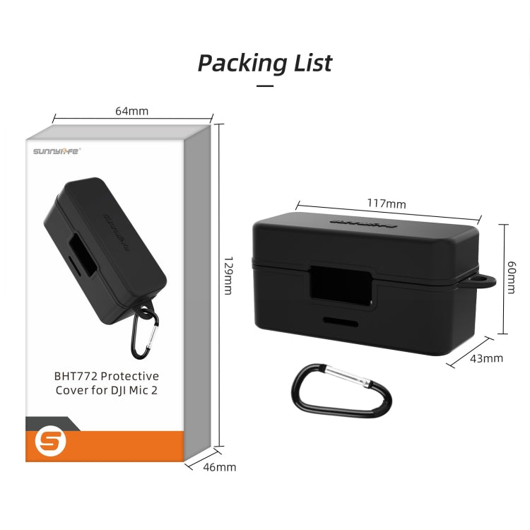 For DJI Mic 2 Sunnylife BHT772 Charging Case Wireless Mic Soft Scratch-proof Protective Cover(Black) - HoMEdemic™ 