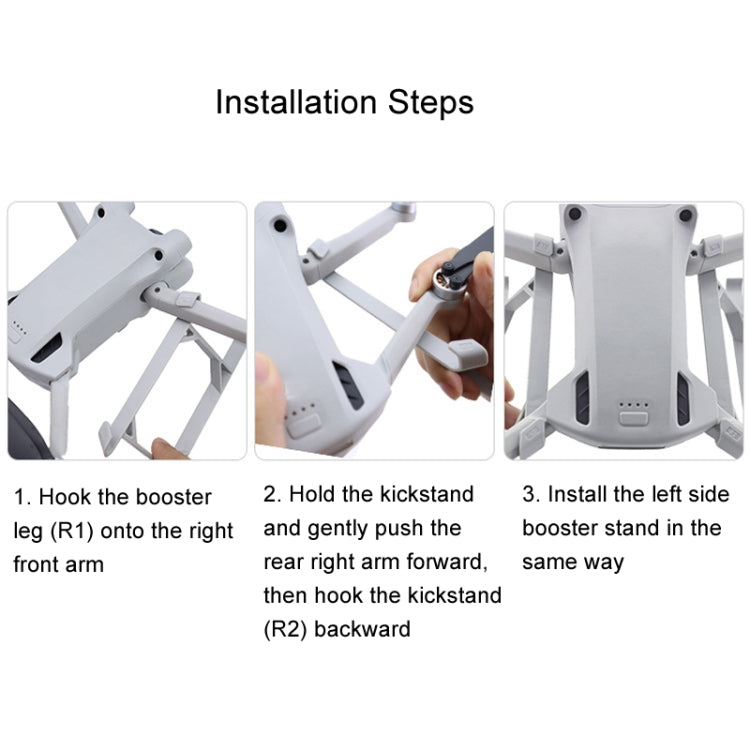 For DJI Mini 3 / Mini 3 Pro 1pair Height Increase Kickstand Landing Gear Propeller Protective Cover - HoMEdemic™ 