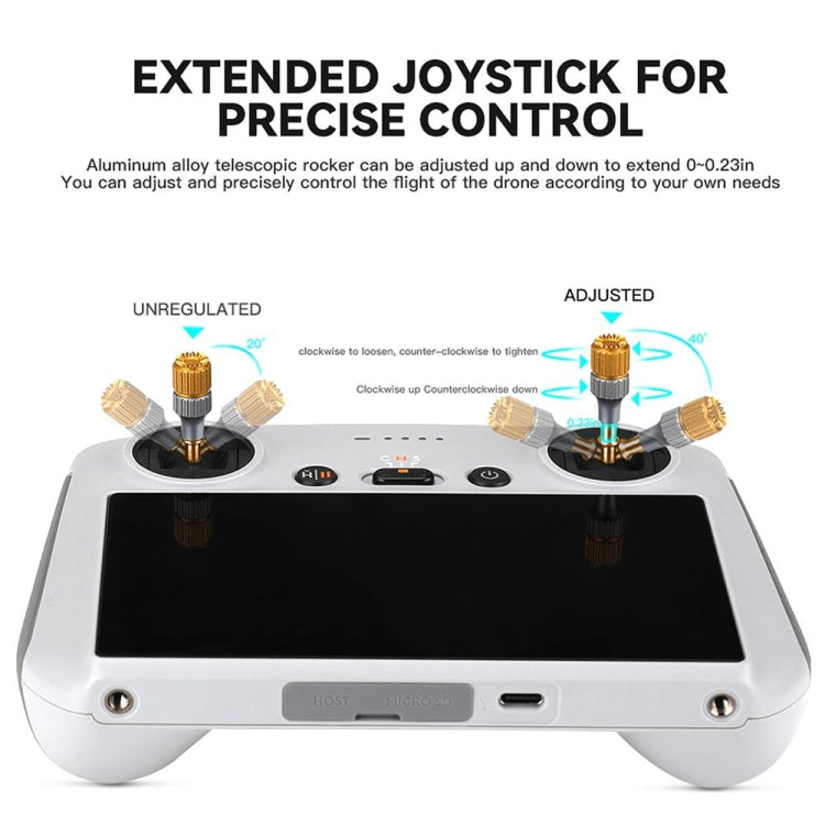 For DJI Mini 3 Pro RCSTQ Aluminum Alloy Two Color Telescopic Joystick With Screen Remote Control Thumb Operation Rod(As Show) - HoMEdemic™ 