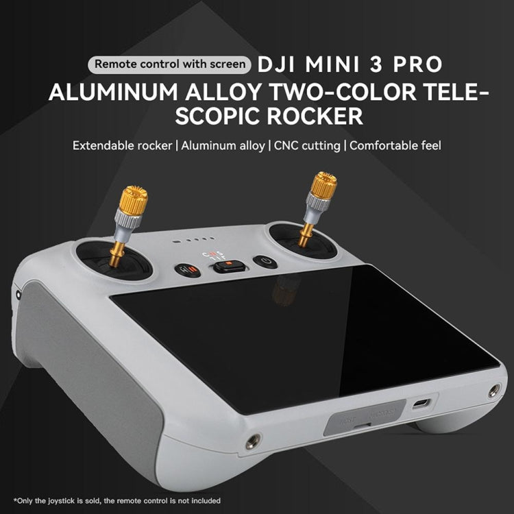 For DJI Mini 3 Pro RCSTQ Aluminum Alloy Two Color Telescopic Joystick With Screen Remote Control Thumb Operation Rod(As Show) - HoMEdemic™ 