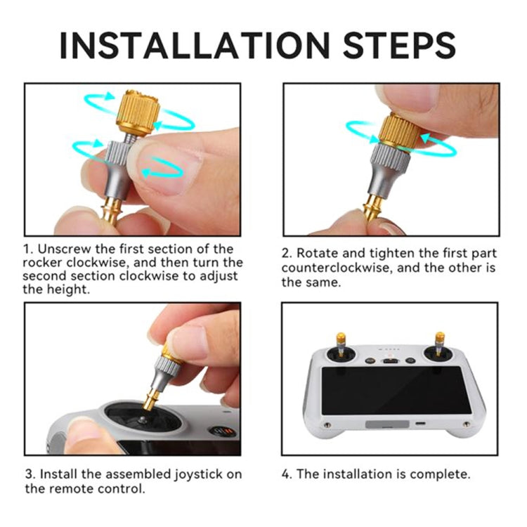 For DJI Mini 3 Pro RCSTQ Aluminum Alloy Two Color Telescopic Joystick With Screen Remote Control Thumb Operation Rod(As Show) - HoMEdemic™ 
