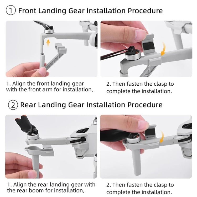 For DJI Mini 4 Pro Drone BRDRC Landing Gear Increased Height Leg(Gray) - HoMEdemic™ 