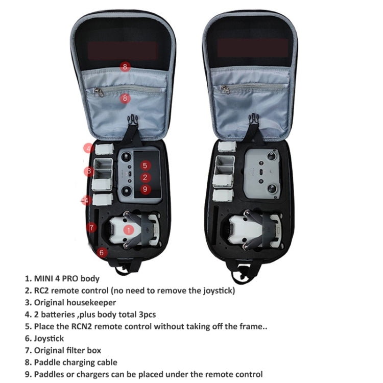 For DJI Mini 4 Pro Drone Chest Bag Backpack Crossbody Bag Storage Box(Black) - HoMEdemic™ 