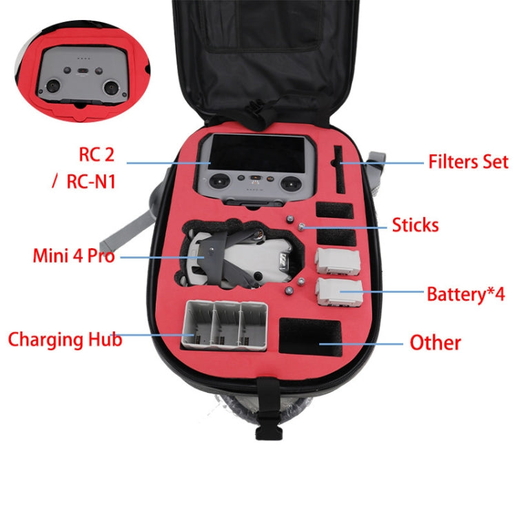 For DJI Mini 4 Pro Drone Storage Bag Carbon Fiber Backpack, Spec: Brushed Style - HoMEdemic™ 