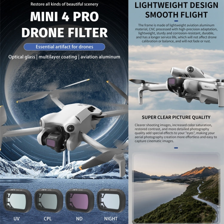 For DJI Mini 4 Pro JSR KB Series Drone Camera Lens Filter, Filter:ND16 - HoMEdemic™ 