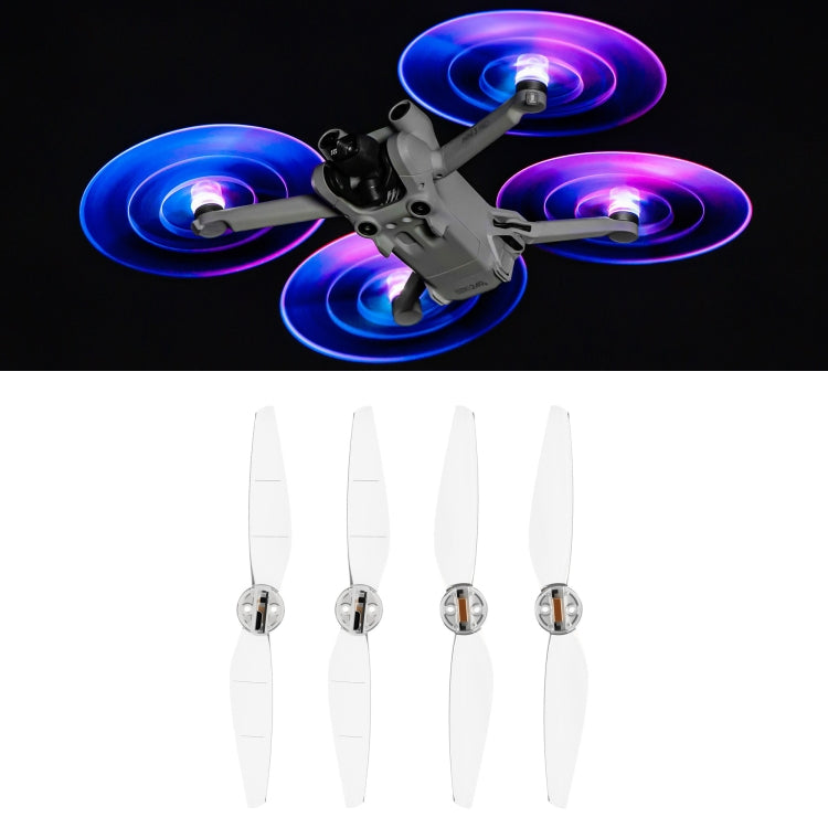 For DJI Mini 4 Pro / Mavic Mini 3 Pro STARTRC 2 Pairs Color LED Flash Lamp Low Noise Propellers (Transparent) - HoMEdemic™ 