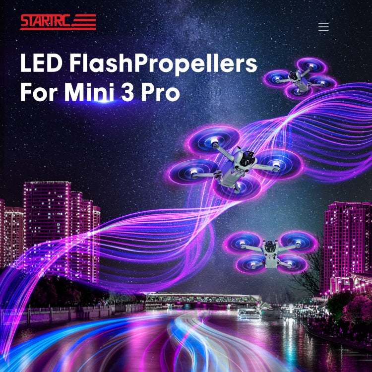 For DJI Mini 4 Pro / Mavic Mini 3 Pro STARTRC 2 Pairs Color LED Flash Lamp Low Noise Propellers (Transparent) - HoMEdemic™ 