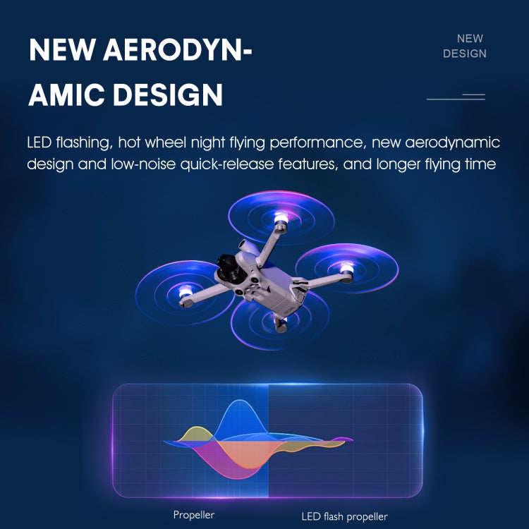 For DJI Mini 4 Pro / Mavic Mini 3 Pro STARTRC 2 Pairs Color LED Flash Lamp Low Noise Propellers (Transparent) - HoMEdemic™ 