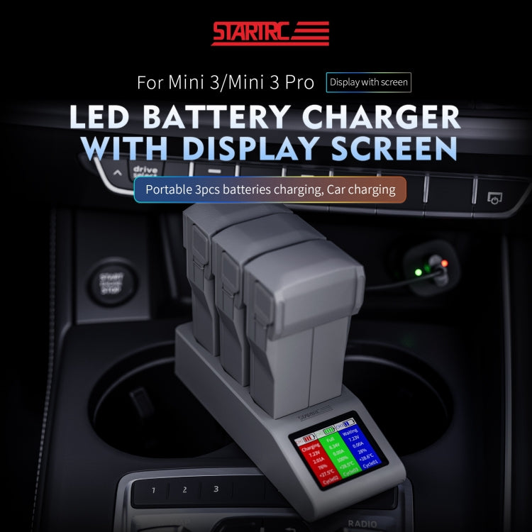 For DJI Mini 4 Pro / Mini 3/ Mini 3 Pro STARTRC 3 in 1 Charging Butler Battery Charger with Screen(Grey) - HoMEdemic™ 