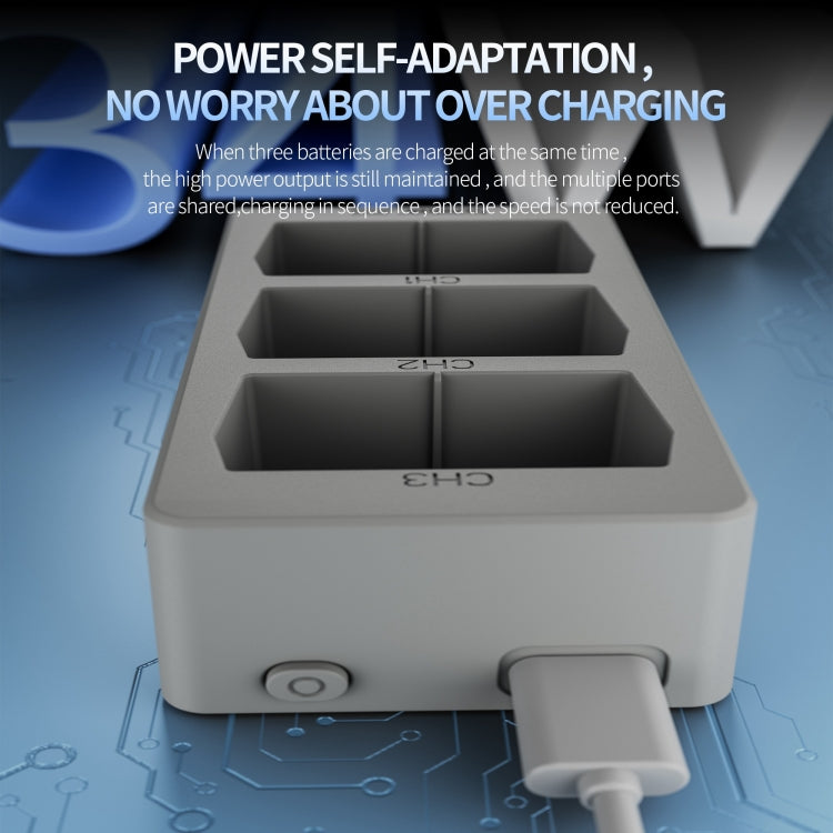 For DJI Mini 4 Pro / Mini 3/ Mini 3 Pro STARTRC 3 in 1 Charging Butler Battery Charger with Screen(Grey) - HoMEdemic™ 
