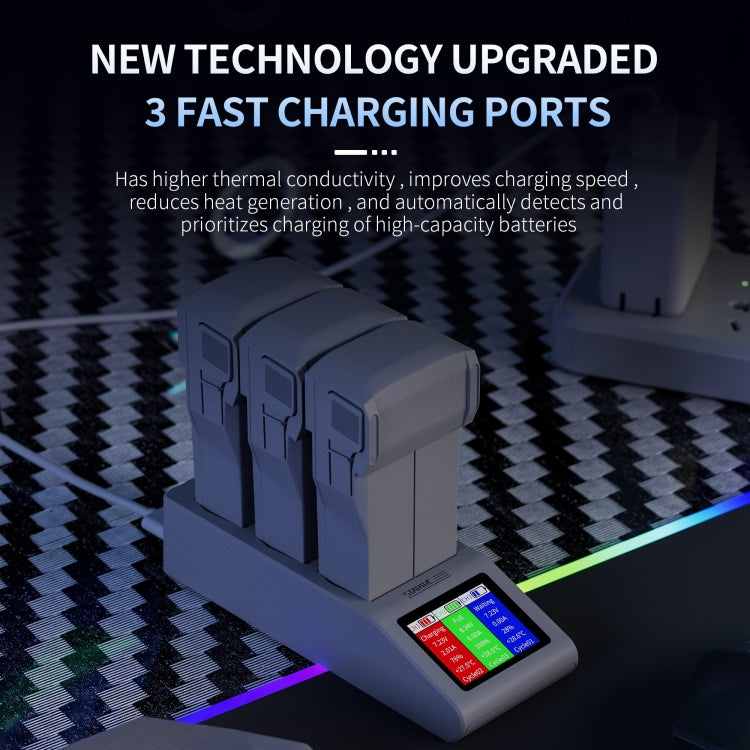 For DJI Mini 4 Pro / Mini 3/ Mini 3 Pro STARTRC 3 in 1 Charging Butler Battery Charger with Screen(Grey) - HoMEdemic™ 
