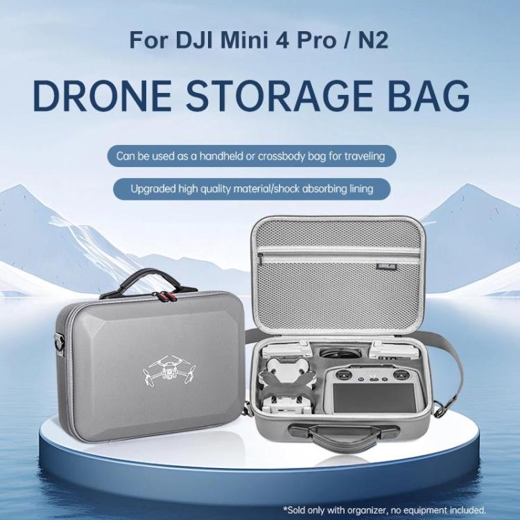 For DJI Mini 4 Pro / N2 STARTRC Shoulder Storage Bag PU Handbag(Grey) - HoMEdemic™ 