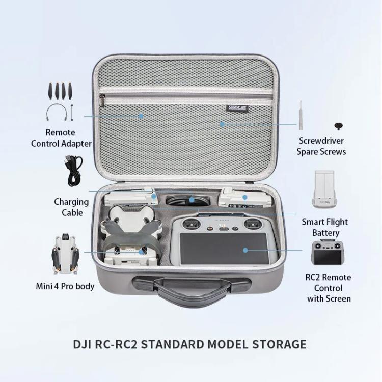 For DJI Mini 4 Pro / N2 STARTRC Shoulder Storage Bag PU Handbag(Grey) - HoMEdemic™ 