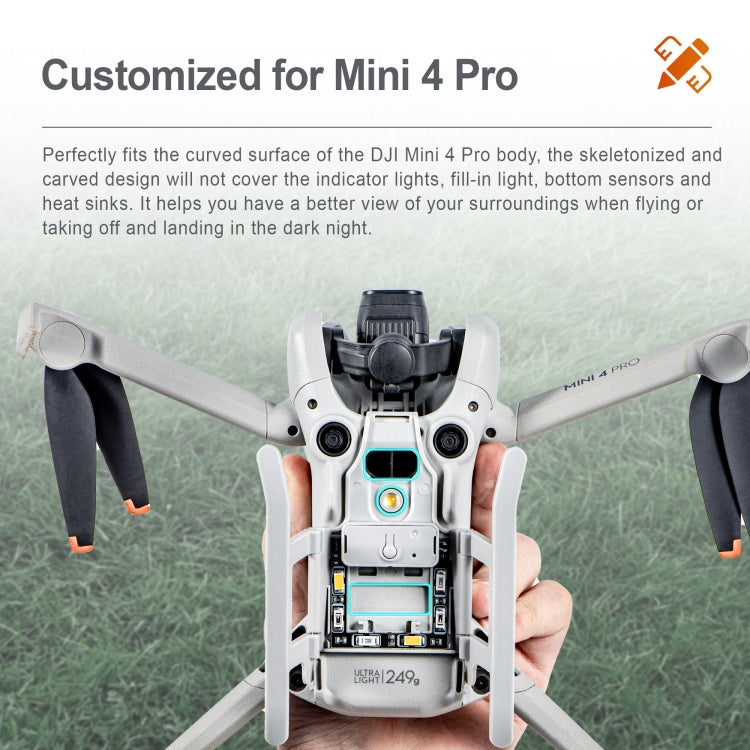 For DJI Mini 4 Pro STARTRC LED Light Folding Heightened Landing Gear Training Rack (Grey) - HoMEdemic™ 