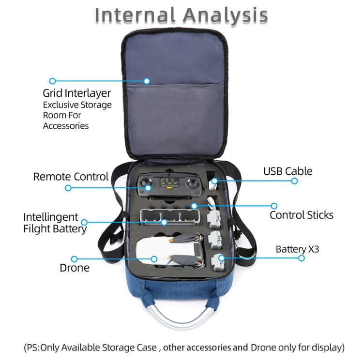 For DJI Mini SE Shockproof Single Shoulder Storage Carrying Case Box Bag, Size: 31 x 23 x 10cm(Blue + Black Liner) - HoMEdemic™ 