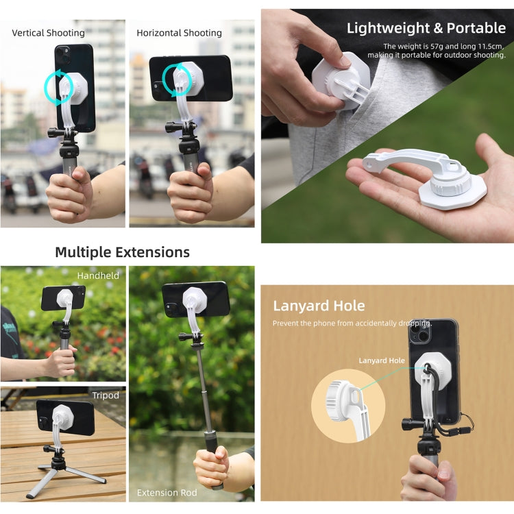 For DJI OM6 / 5 / 4 / 4 SE  Sunnylife ZJ561 Magsafe Adapter Phone Holder (White) - HoMEdemic™ 