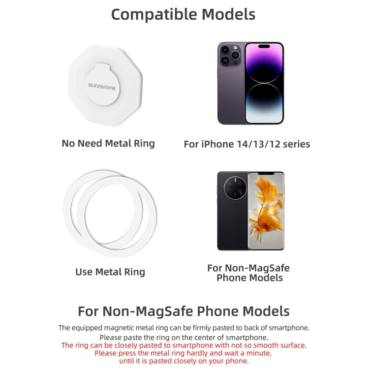 For DJI OM6 / 5 / 4 / 4 SE  Sunnylife ZJ561 Magsafe Adapter Phone Holder (White) - HoMEdemic™ 