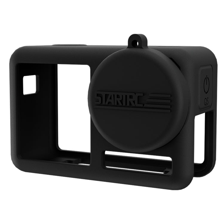 For DJI OSMO Action 4 / 3 STARTRC Silicone Shockproof Case with Lens Cap & Strap (Black) - HoMEdemic™ 