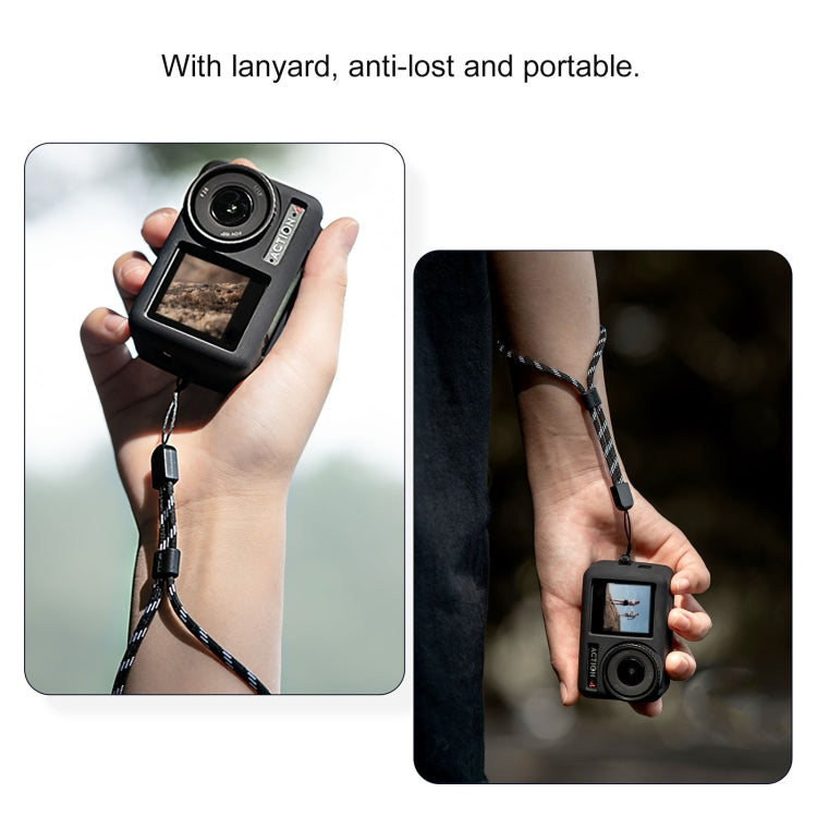 For DJI OSMO Action 4 / 3 STARTRC Silicone Shockproof Case with Lens Cap & Strap (Black) - HoMEdemic™ 