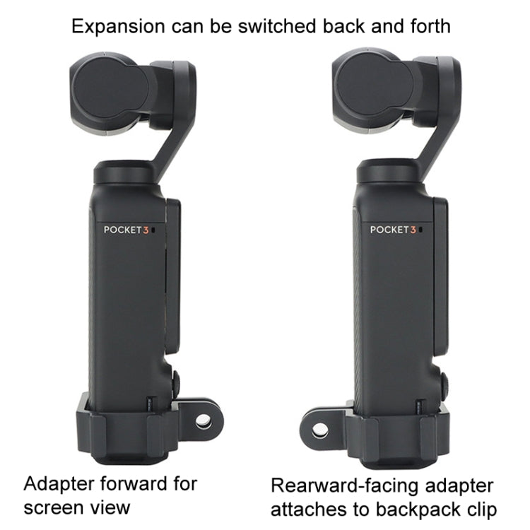 For DJI OSMO Pocket 3 Expansion Bracket Adapter Gimbal Camera Mounting Bracket Accessories, Style: Expand Bracket+Backpack Clip - HoMEdemic™ 